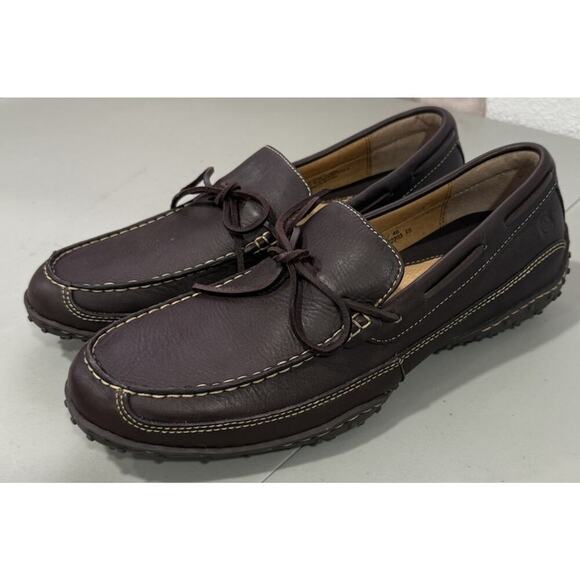 Born Brown Leather Lace Up Driving Loafers Minimalist Comfort Men’s Size 12/46 main image 7
